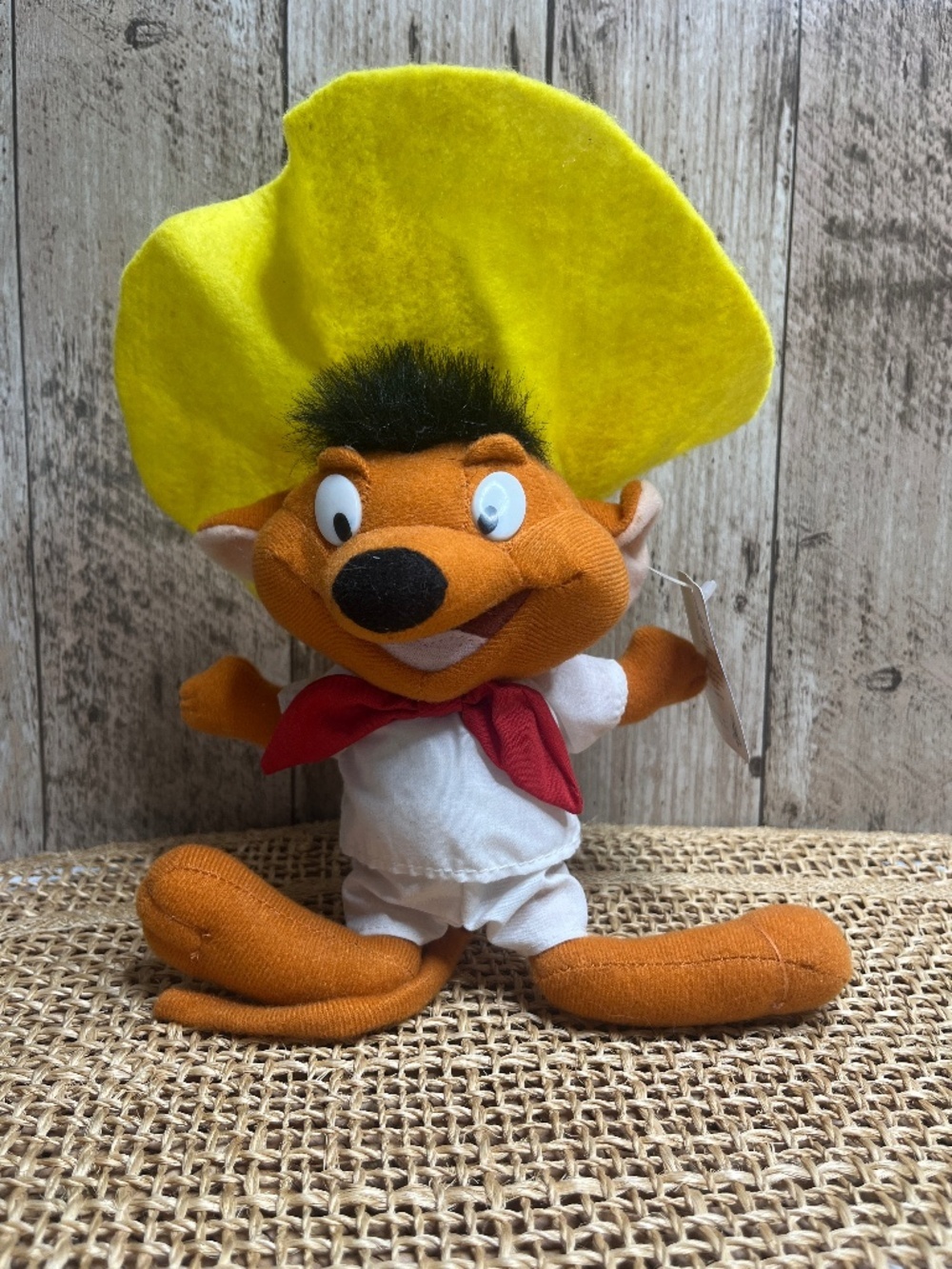 Vintage Speedy Gonzales Plush Toy Looney Tunes Warner Bros 8” Stuffed Character